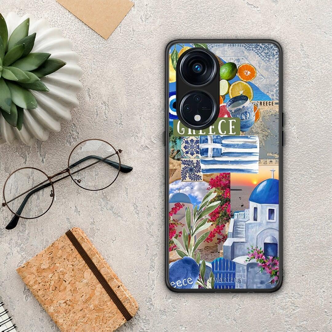 Θήκη Oppo A98 All Greek από τη Smartfits με σχέδιο στο πίσω μέρος και μαύρο περίβλημα | Oppo A98 All Greek Case with Colorful Back and Black Bezels