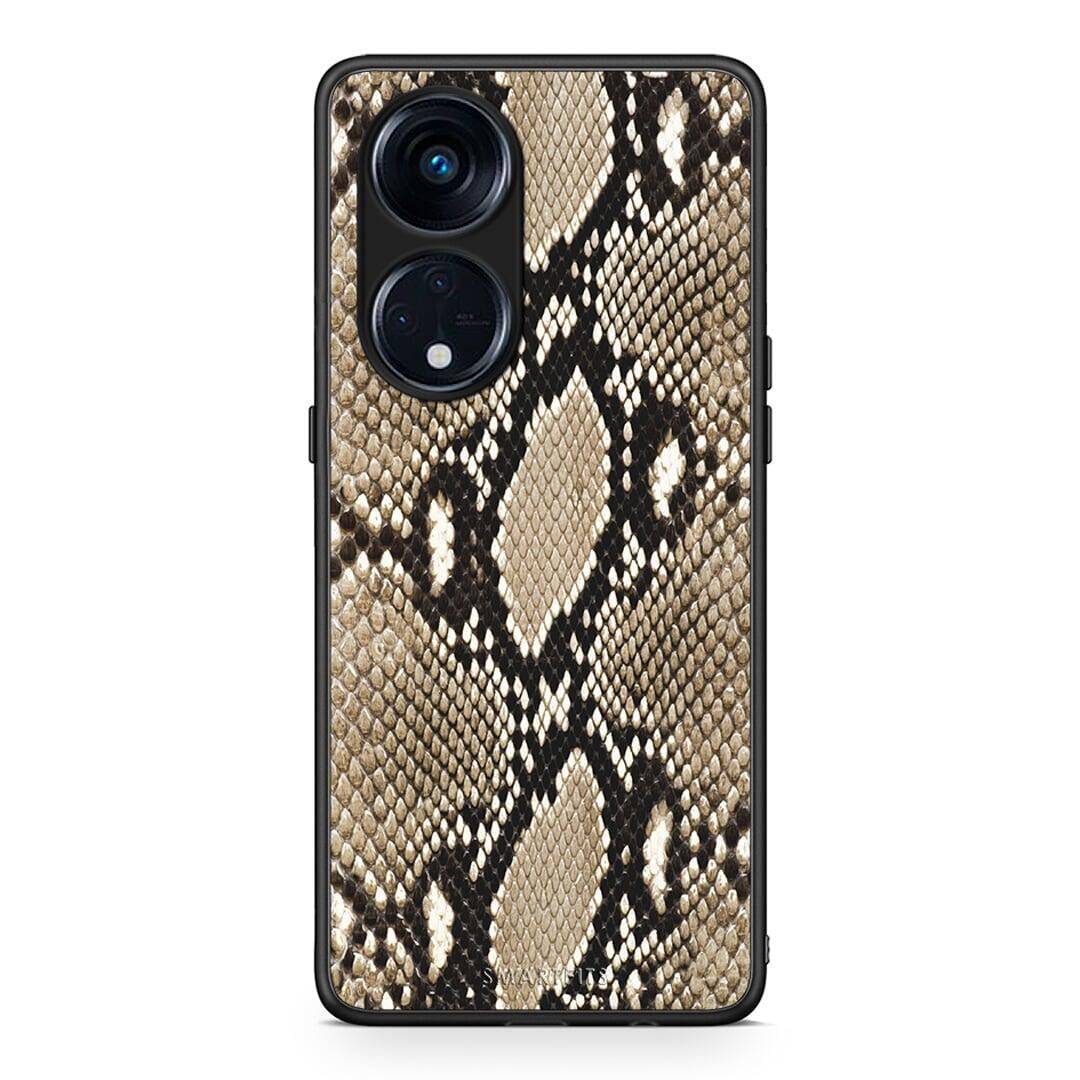 Θήκη Oppo A98 Animal Fashion Snake από τη Smartfits με σχέδιο στο πίσω μέρος και μαύρο περίβλημα | Oppo A98 Animal Fashion Snake Case with Colorful Back and Black Bezels