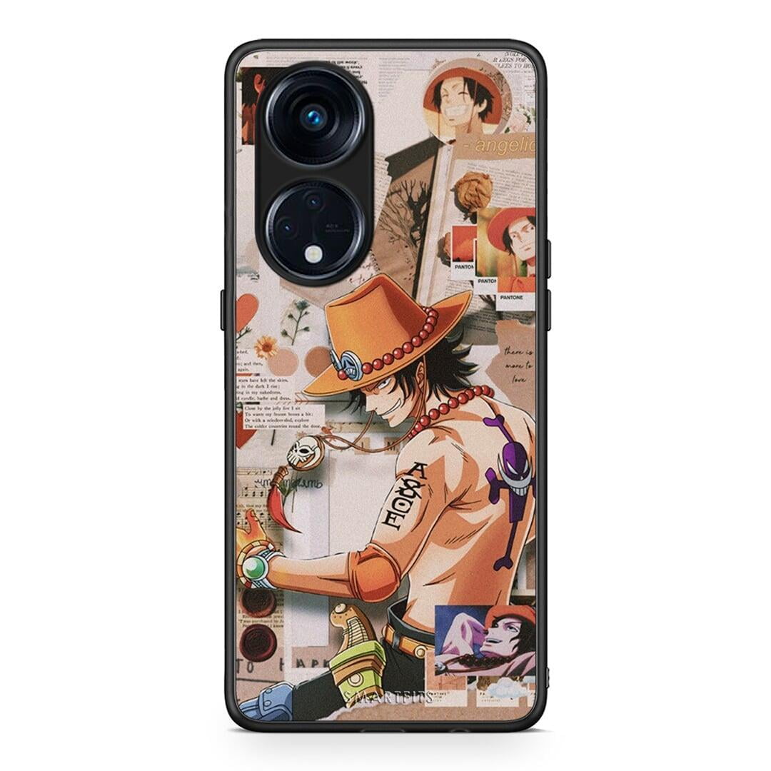 Θήκη Oppo A98 Anime Collage από τη Smartfits με σχέδιο στο πίσω μέρος και μαύρο περίβλημα | Oppo A98 Anime Collage Case with Colorful Back and Black Bezels