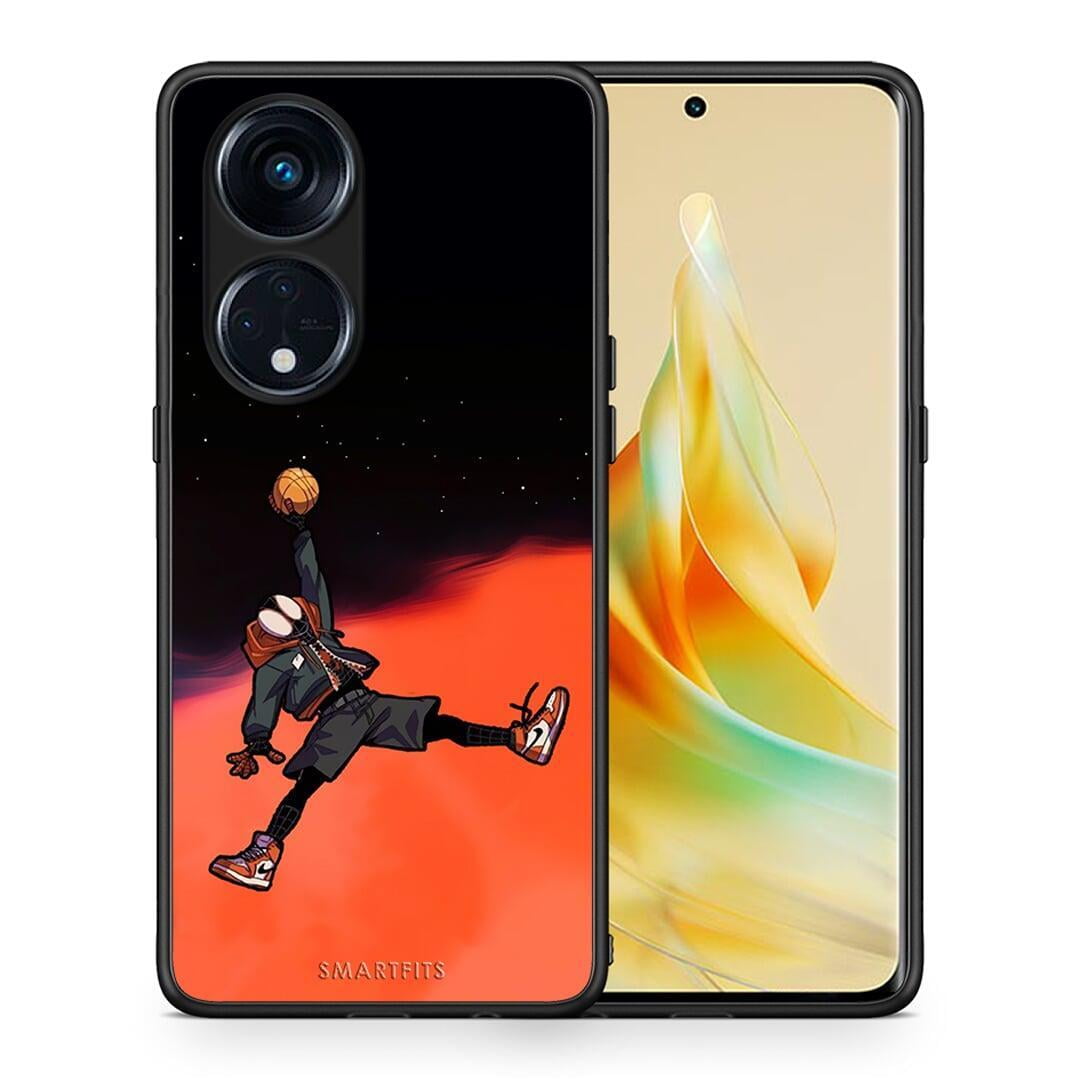 Θήκη Oppo A98 Basketball Hero από τη Smartfits με σχέδιο στο πίσω μέρος και μαύρο περίβλημα | Oppo A98 Basketball Hero Case with Colorful Back and Black Bezels