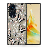 Thumbnail for Θήκη Oppo A98 Boho Butterflies από τη Smartfits με σχέδιο στο πίσω μέρος και μαύρο περίβλημα | Oppo A98 Boho Butterflies Case with Colorful Back and Black Bezels