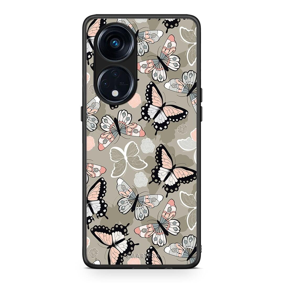 Θήκη Oppo A98 Boho Butterflies από τη Smartfits με σχέδιο στο πίσω μέρος και μαύρο περίβλημα | Oppo A98 Boho Butterflies Case with Colorful Back and Black Bezels