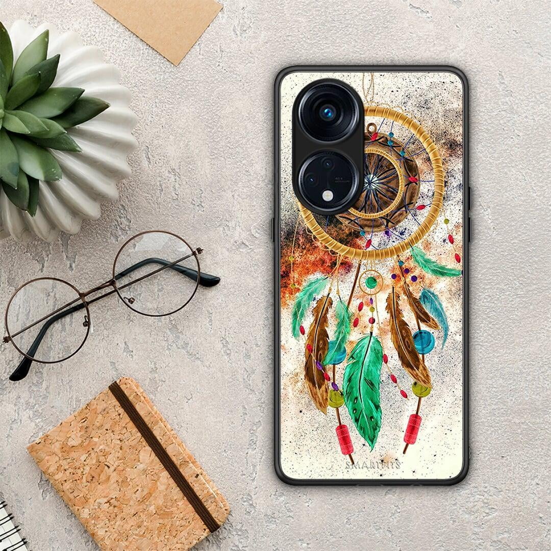 Θήκη Oppo A98 Boho DreamCatcher από τη Smartfits με σχέδιο στο πίσω μέρος και μαύρο περίβλημα | Oppo A98 Boho DreamCatcher Case with Colorful Back and Black Bezels