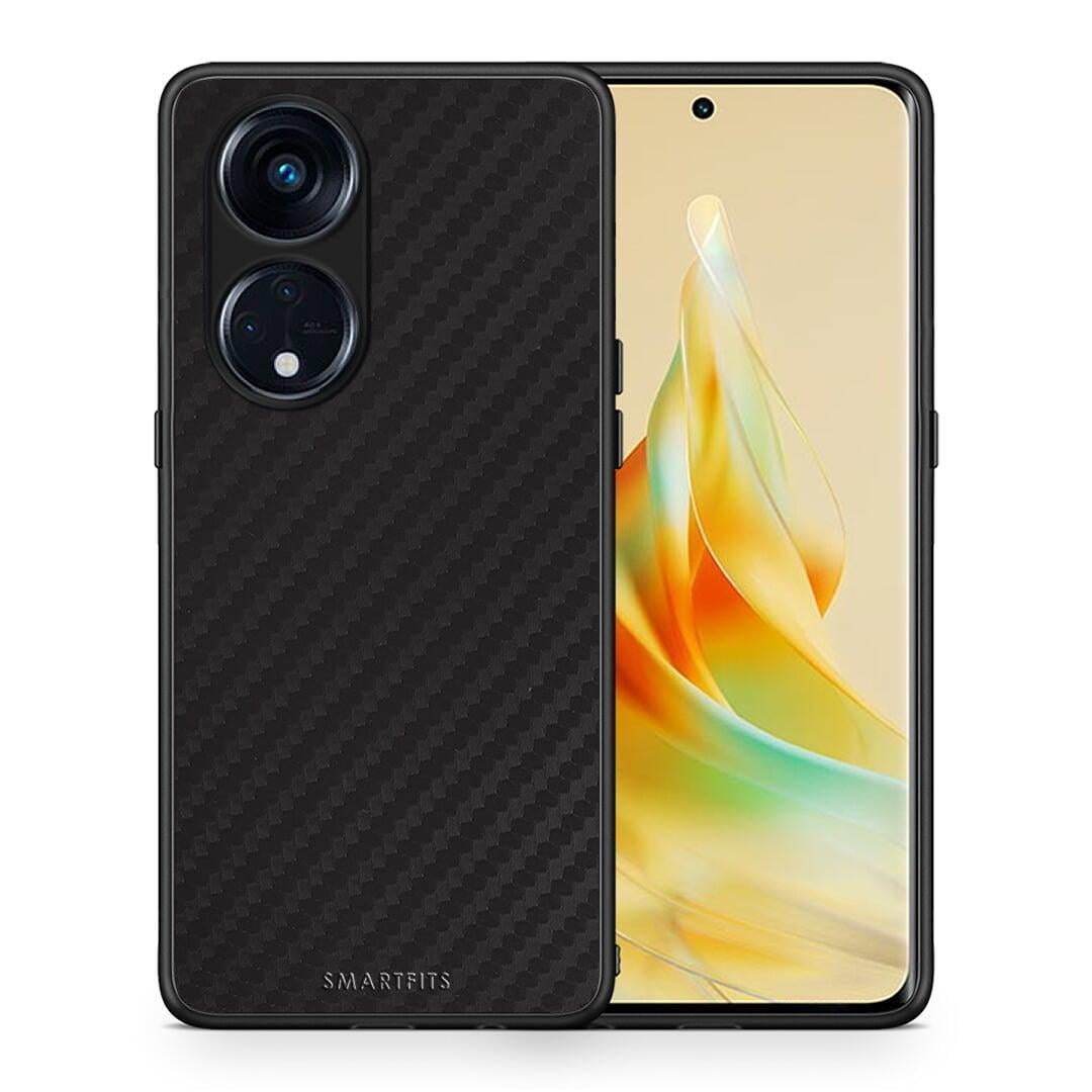 Θήκη Oppo A98 Carbon Black από τη Smartfits με σχέδιο στο πίσω μέρος και μαύρο περίβλημα | Oppo A98 Carbon Black Case with Colorful Back and Black Bezels