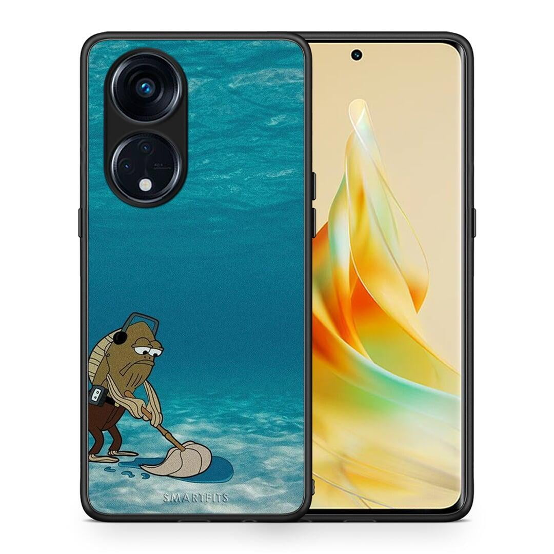 Θήκη Oppo A98 Clean The Ocean από τη Smartfits με σχέδιο στο πίσω μέρος και μαύρο περίβλημα | Oppo A98 Clean The Ocean Case with Colorful Back and Black Bezels