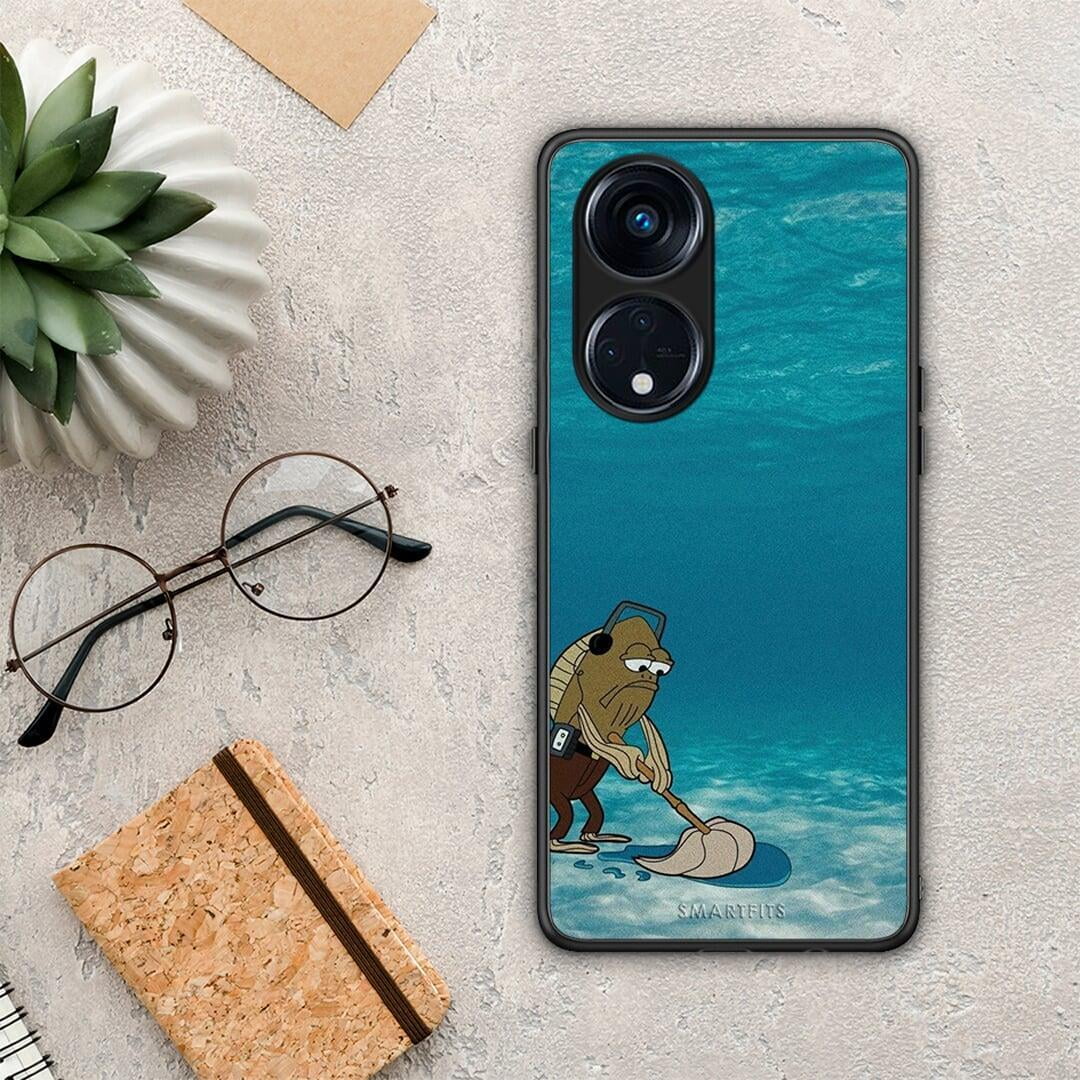 Θήκη Oppo A98 Clean The Ocean από τη Smartfits με σχέδιο στο πίσω μέρος και μαύρο περίβλημα | Oppo A98 Clean The Ocean Case with Colorful Back and Black Bezels