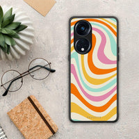 Thumbnail for Θήκη Oppo A98 Colourful Waves από τη Smartfits με σχέδιο στο πίσω μέρος και μαύρο περίβλημα | Oppo A98 Colourful Waves Case with Colorful Back and Black Bezels