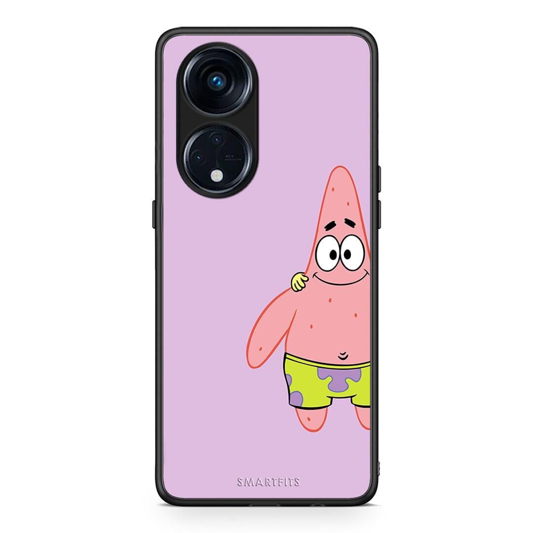 Θήκη Oppo A98 Friends Patrick από τη Smartfits με σχέδιο στο πίσω μέρος και μαύρο περίβλημα | Oppo A98 Friends Patrick Case with Colorful Back and Black Bezels