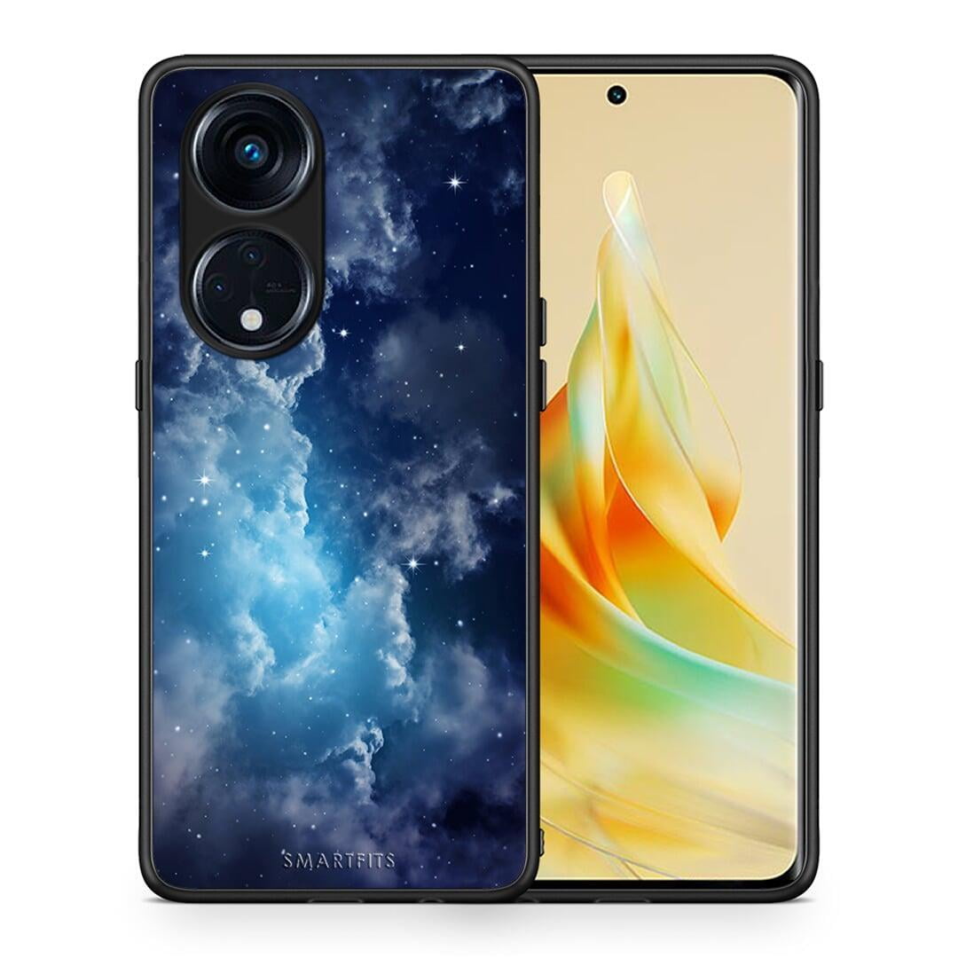 Θήκη Oppo A98 Galactic Blue Sky από τη Smartfits με σχέδιο στο πίσω μέρος και μαύρο περίβλημα | Oppo A98 Galactic Blue Sky Case with Colorful Back and Black Bezels