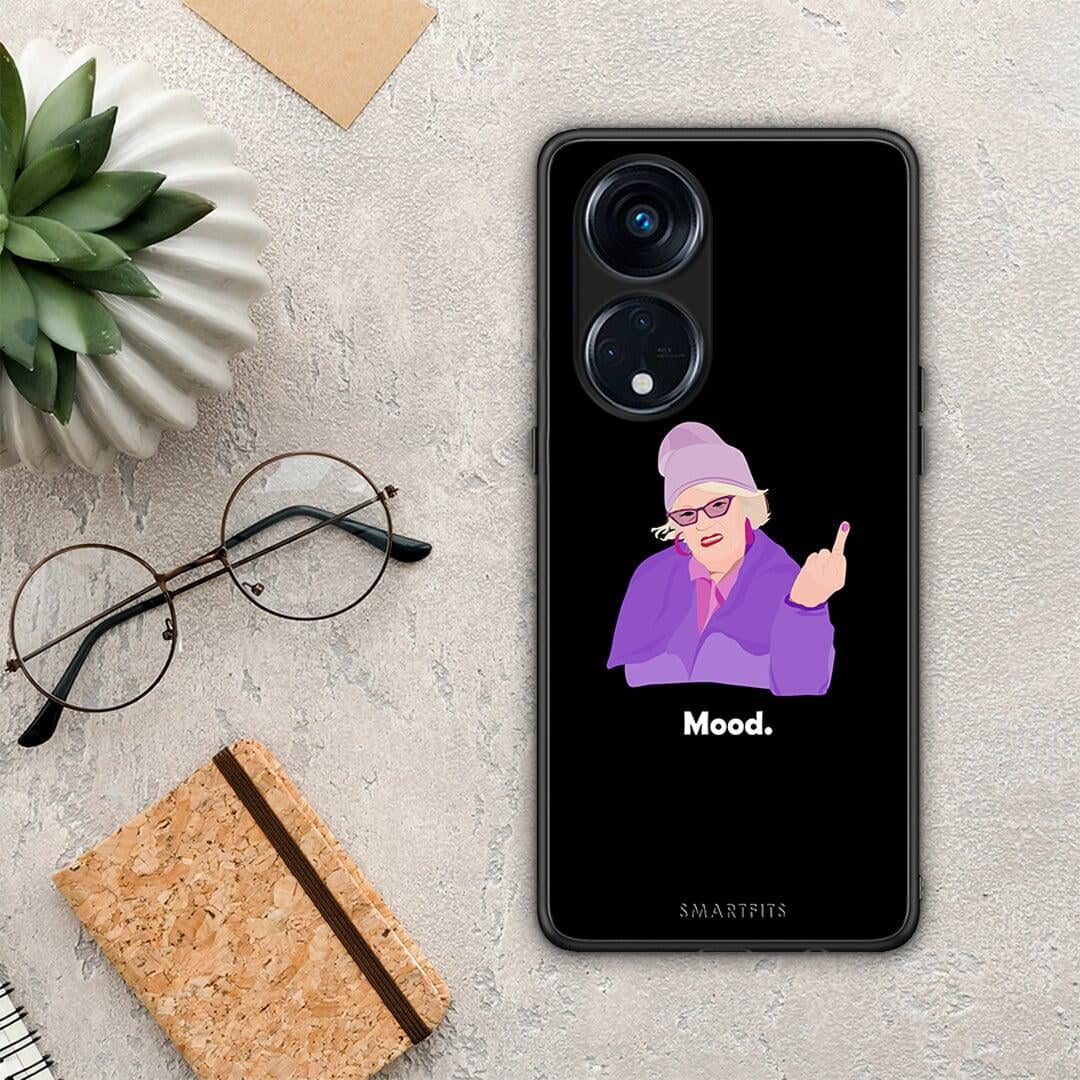 Θήκη Oppo A98 Grandma Mood Black από τη Smartfits με σχέδιο στο πίσω μέρος και μαύρο περίβλημα | Oppo A98 Grandma Mood Black Case with Colorful Back and Black Bezels