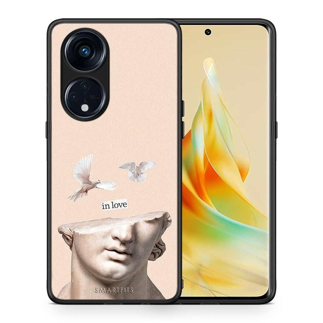 Θήκη Oppo A98 In Love από τη Smartfits με σχέδιο στο πίσω μέρος και μαύρο περίβλημα | Oppo A98 In Love Case with Colorful Back and Black Bezels