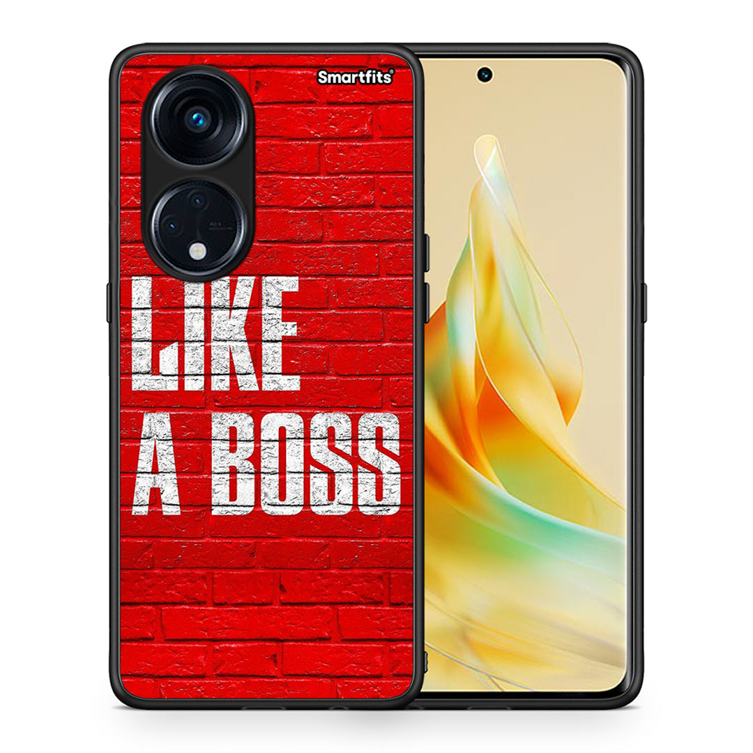 Θήκη Oppo Reno8T 5G / A1 Pro Like A Boss από τη Smartfits με σχέδιο στο πίσω μέρος και μαύρο περίβλημα | Oppo Reno8T 5G / A1 Pro Like A Boss Case with Colorful Back and Black Bezels