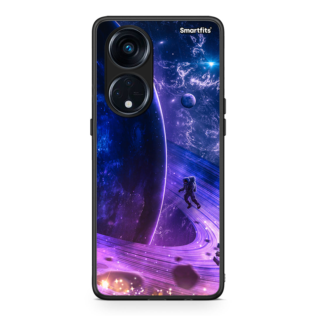 Θήκη Oppo A98 Lost Astronaut από τη Smartfits με σχέδιο στο πίσω μέρος και μαύρο περίβλημα | Oppo A98 Lost Astronaut Case with Colorful Back and Black Bezels