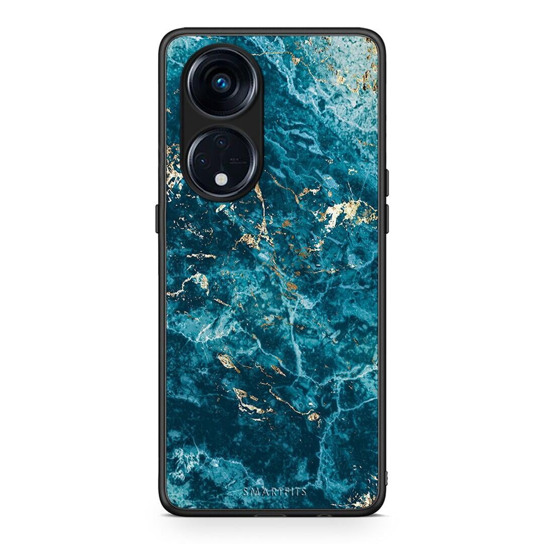 Θήκη Oppo A98 Marble Blue από τη Smartfits με σχέδιο στο πίσω μέρος και μαύρο περίβλημα | Oppo A98 Marble Blue Case with Colorful Back and Black Bezels