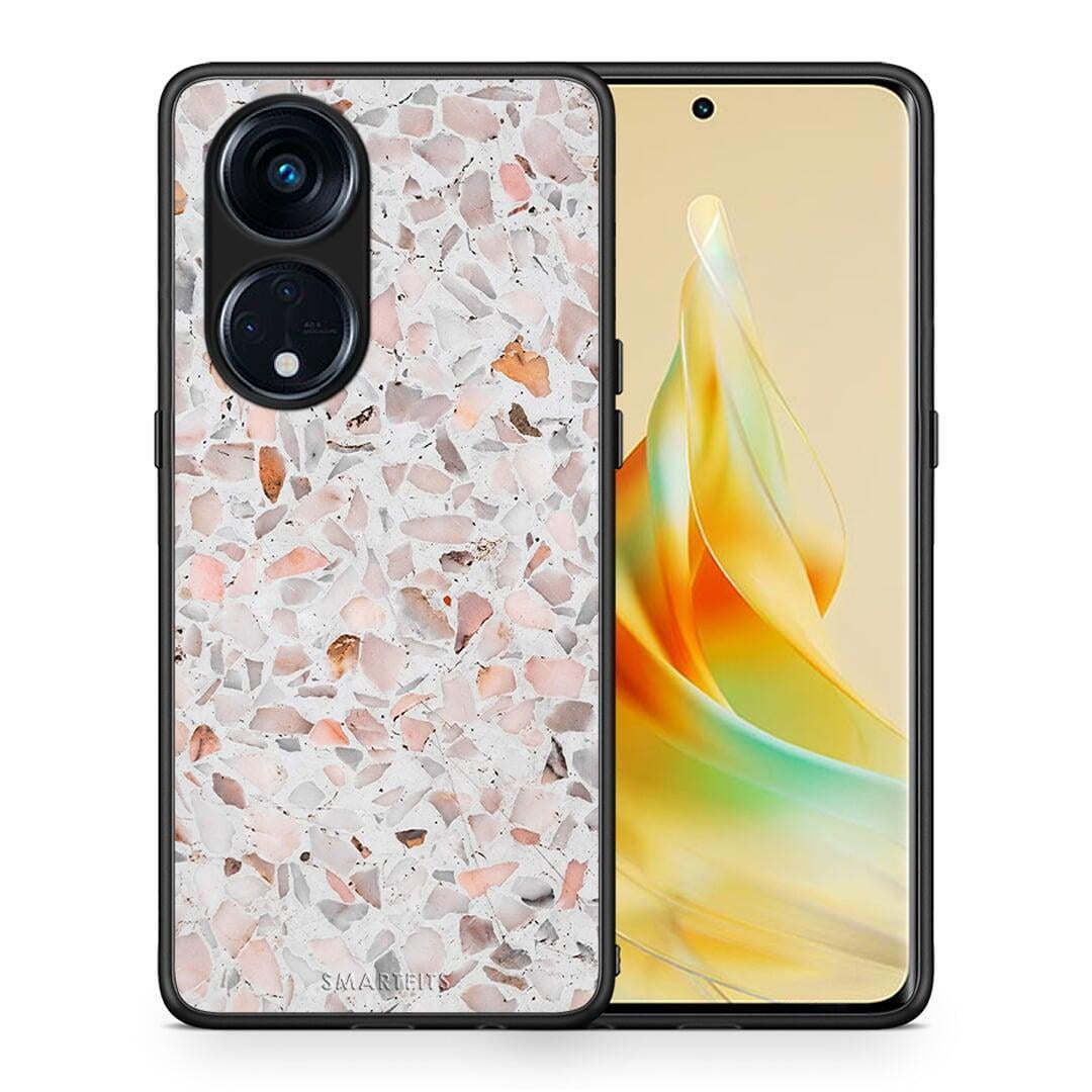 Θήκη Oppo A98 Marble Terrazzo από τη Smartfits με σχέδιο στο πίσω μέρος και μαύρο περίβλημα | Oppo A98 Marble Terrazzo Case with Colorful Back and Black Bezels