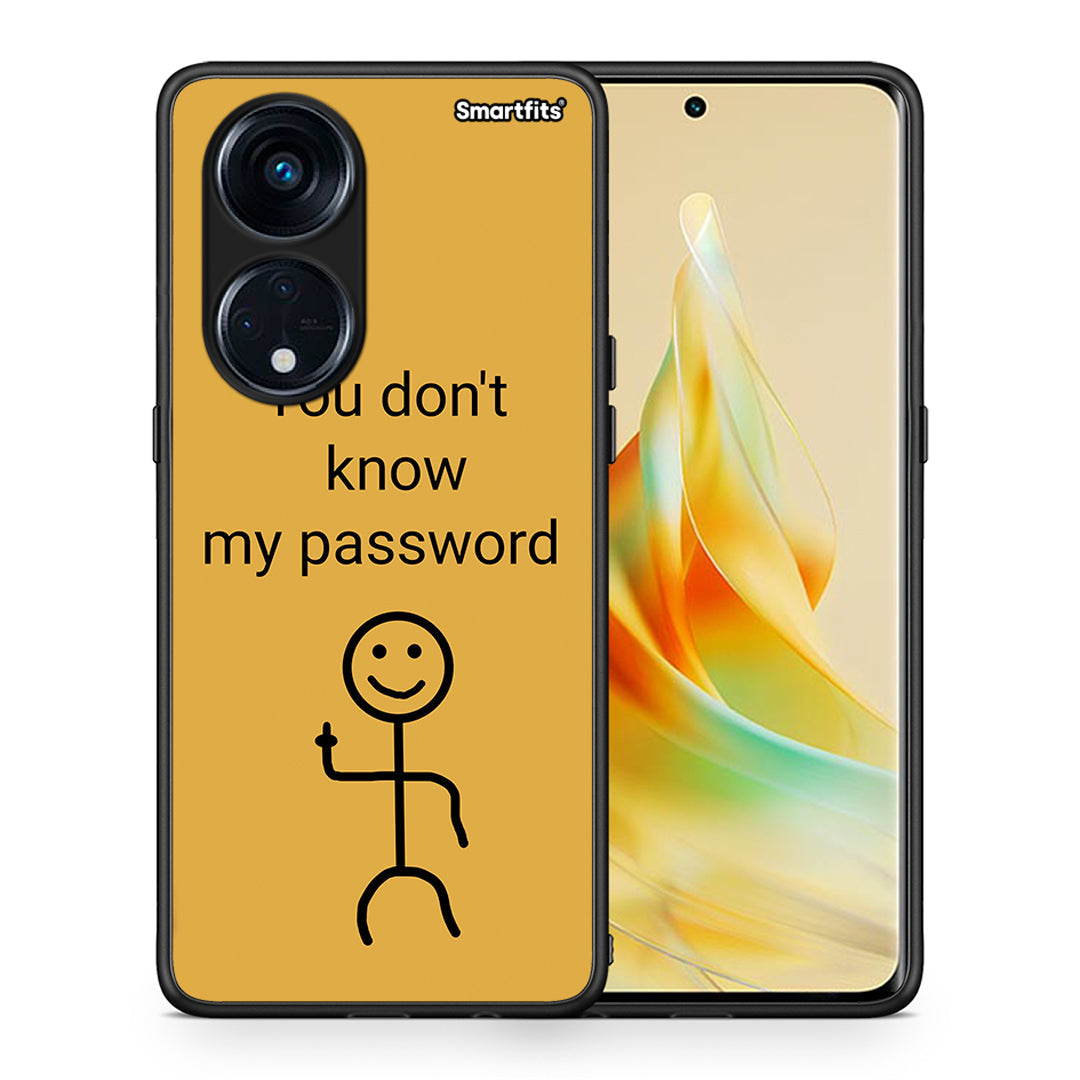 Θήκη Oppo A98 My Password από τη Smartfits με σχέδιο στο πίσω μέρος και μαύρο περίβλημα | Oppo A98 My Password Case with Colorful Back and Black Bezels