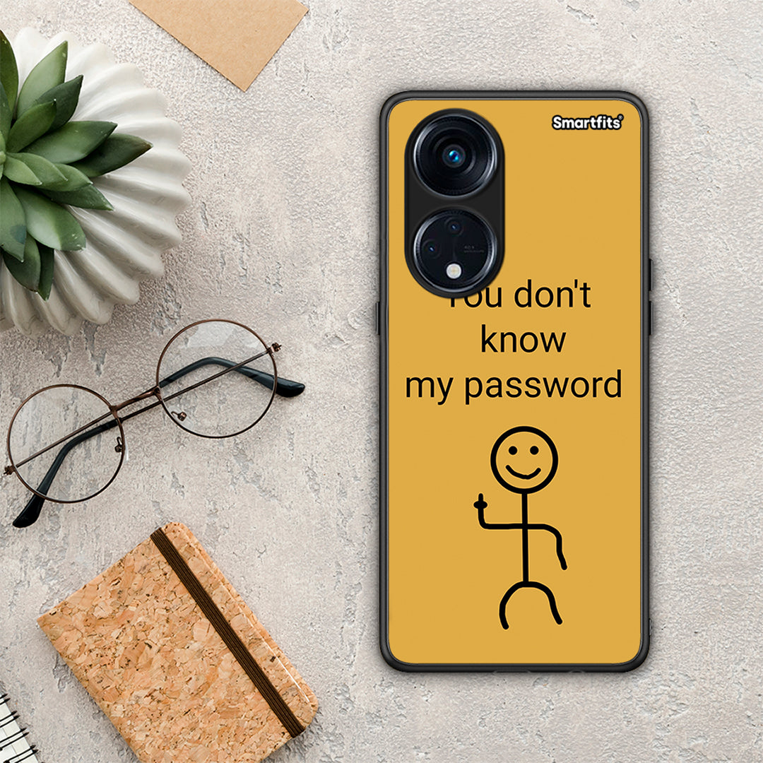 Θήκη Oppo A98 My Password από τη Smartfits με σχέδιο στο πίσω μέρος και μαύρο περίβλημα | Oppo A98 My Password Case with Colorful Back and Black Bezels