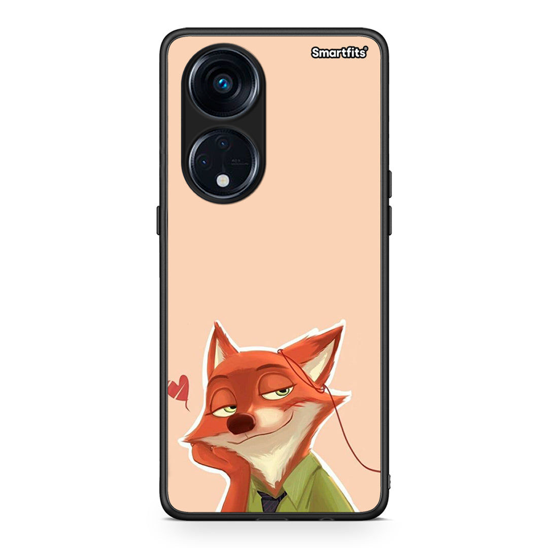 Θήκη Oppo A98 Nick Wilde And Judy Hopps Love 1 από τη Smartfits με σχέδιο στο πίσω μέρος και μαύρο περίβλημα | Oppo A98 Nick Wilde And Judy Hopps Love 1 Case with Colorful Back and Black Bezels