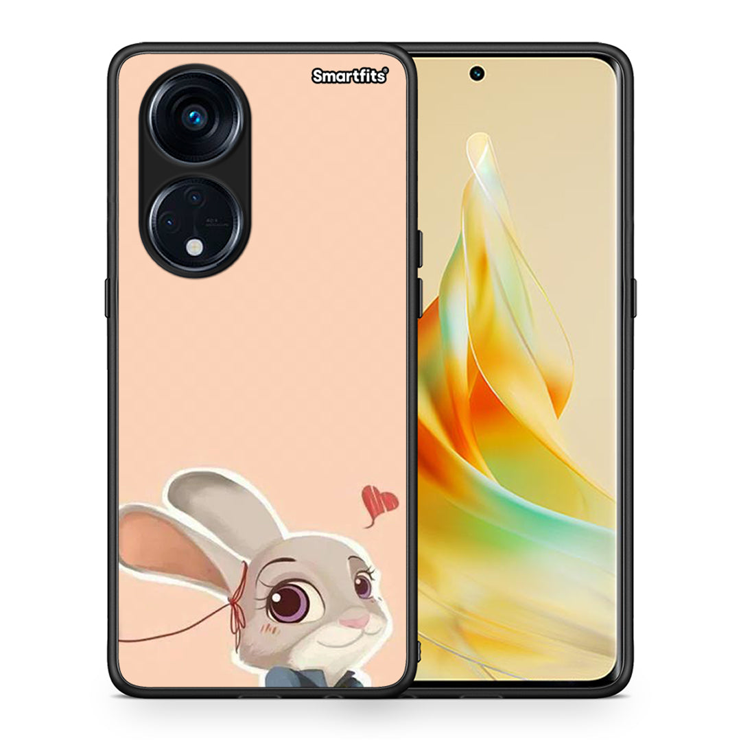 Θήκη Oppo A98 Nick Wilde And Judy Hopps Love 2 από τη Smartfits με σχέδιο στο πίσω μέρος και μαύρο περίβλημα | Oppo A98 Nick Wilde And Judy Hopps Love 2 Case with Colorful Back and Black Bezels