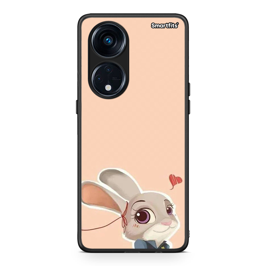 Θήκη Oppo A98 Nick Wilde And Judy Hopps Love 2 από τη Smartfits με σχέδιο στο πίσω μέρος και μαύρο περίβλημα | Oppo A98 Nick Wilde And Judy Hopps Love 2 Case with Colorful Back and Black Bezels