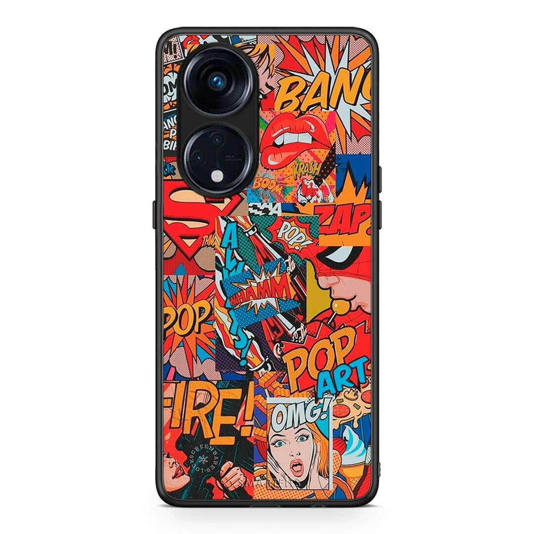 Θήκη Oppo A98 PopArt OMG από τη Smartfits με σχέδιο στο πίσω μέρος και μαύρο περίβλημα | Oppo A98 PopArt OMG Case with Colorful Back and Black Bezels