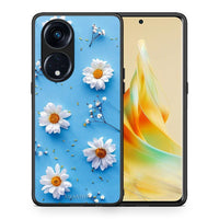 Thumbnail for Θήκη Oppo A98 Real Daisies από τη Smartfits με σχέδιο στο πίσω μέρος και μαύρο περίβλημα | Oppo A98 Real Daisies Case with Colorful Back and Black Bezels