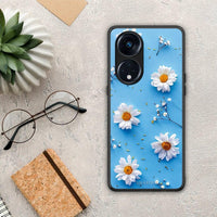 Thumbnail for Θήκη Oppo A98 Real Daisies από τη Smartfits με σχέδιο στο πίσω μέρος και μαύρο περίβλημα | Oppo A98 Real Daisies Case with Colorful Back and Black Bezels