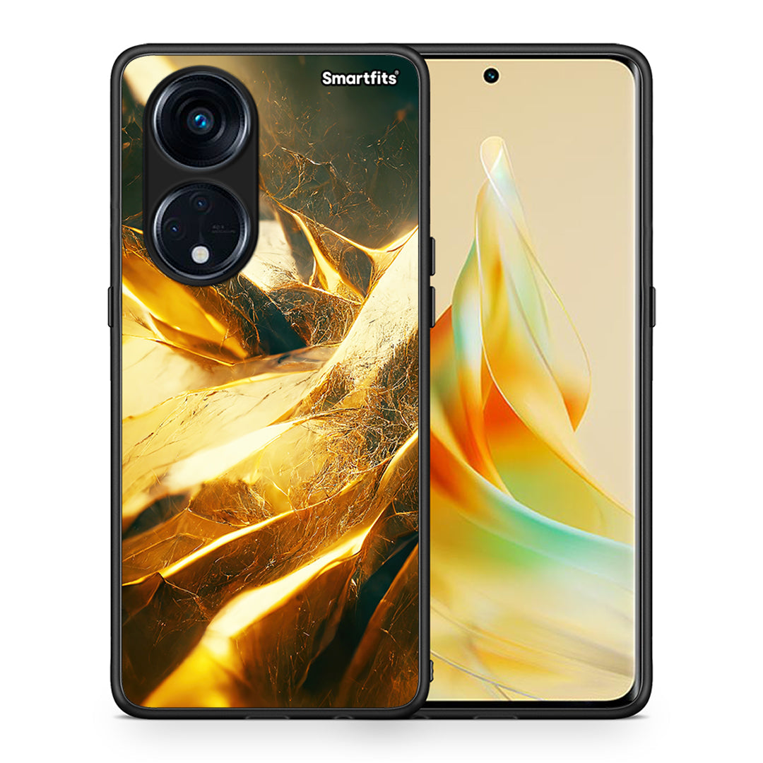 Θήκη Oppo A98 Real Gold από τη Smartfits με σχέδιο στο πίσω μέρος και μαύρο περίβλημα | Oppo A98 Real Gold Case with Colorful Back and Black Bezels