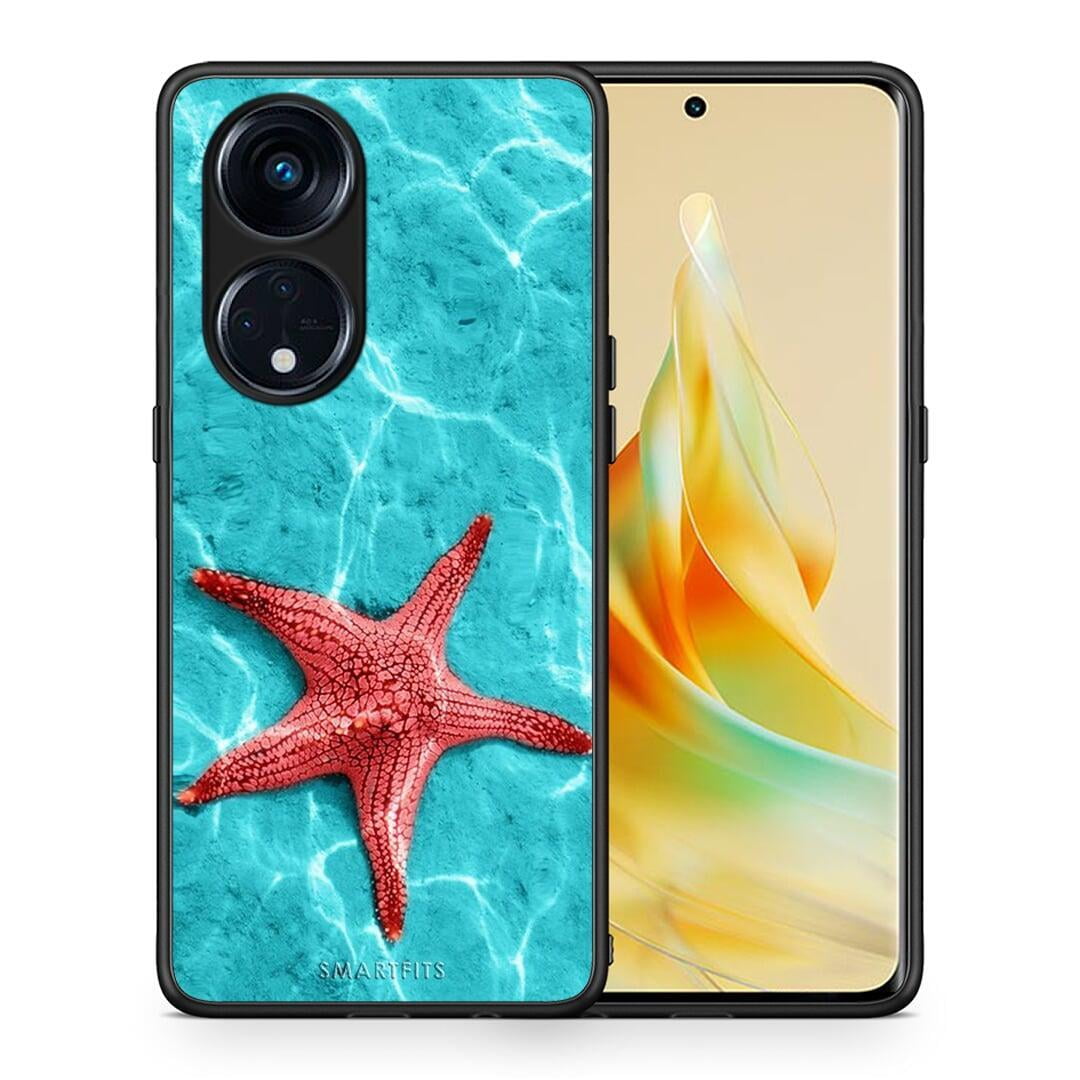 Θήκη Oppo A98 Red Starfish από τη Smartfits με σχέδιο στο πίσω μέρος και μαύρο περίβλημα | Oppo A98 Red Starfish Case with Colorful Back and Black Bezels