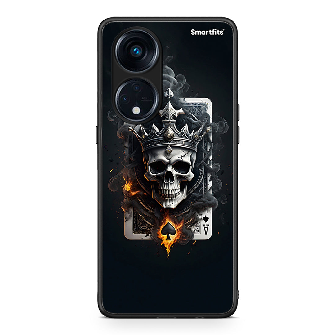 Θήκη Oppo A98 Skull King Ace από τη Smartfits με σχέδιο στο πίσω μέρος και μαύρο περίβλημα | Oppo A98 Skull King Ace Case with Colorful Back and Black Bezels