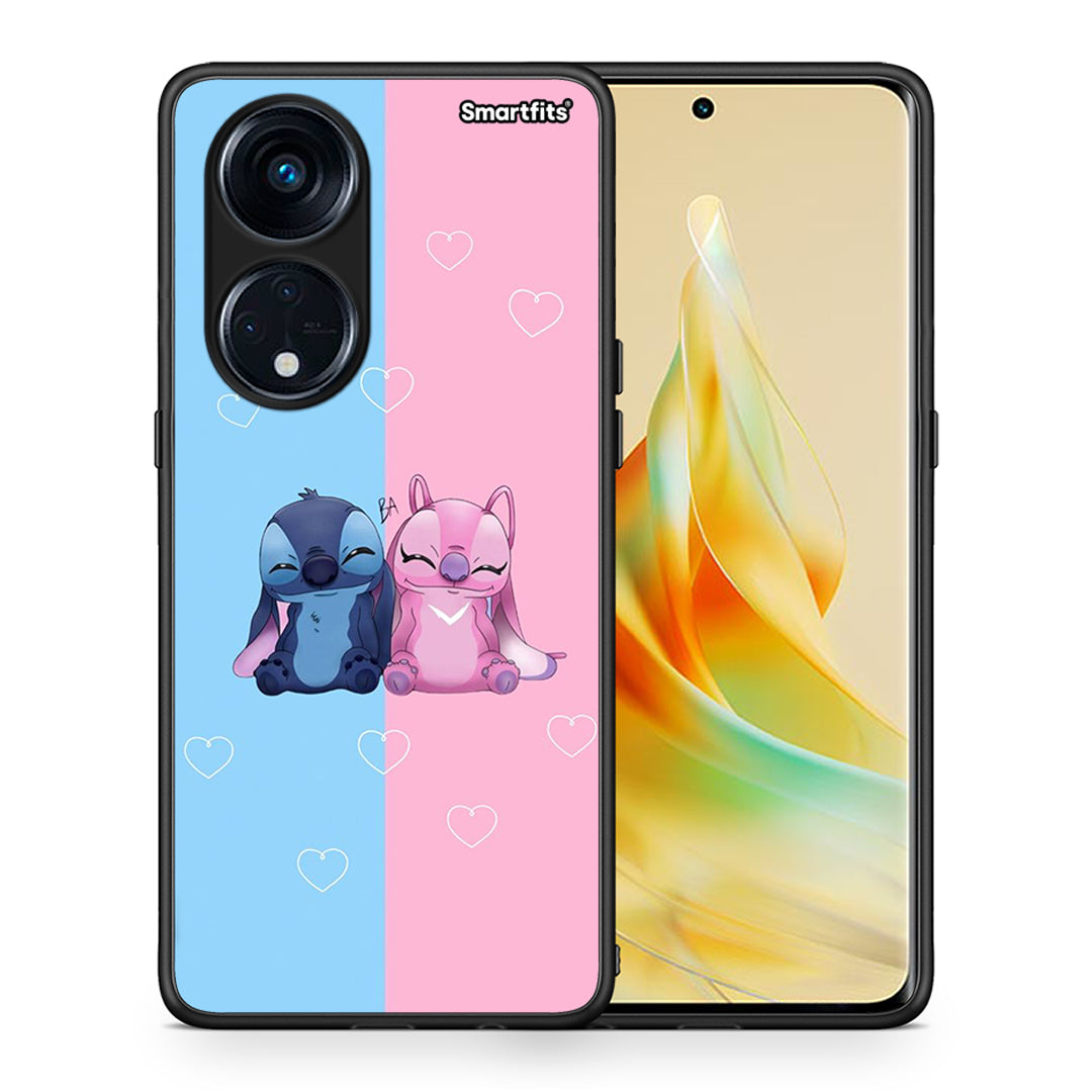 Θήκη Oppo A98 Stitch And Angel από τη Smartfits με σχέδιο στο πίσω μέρος και μαύρο περίβλημα | Oppo A98 Stitch And Angel Case with Colorful Back and Black Bezels