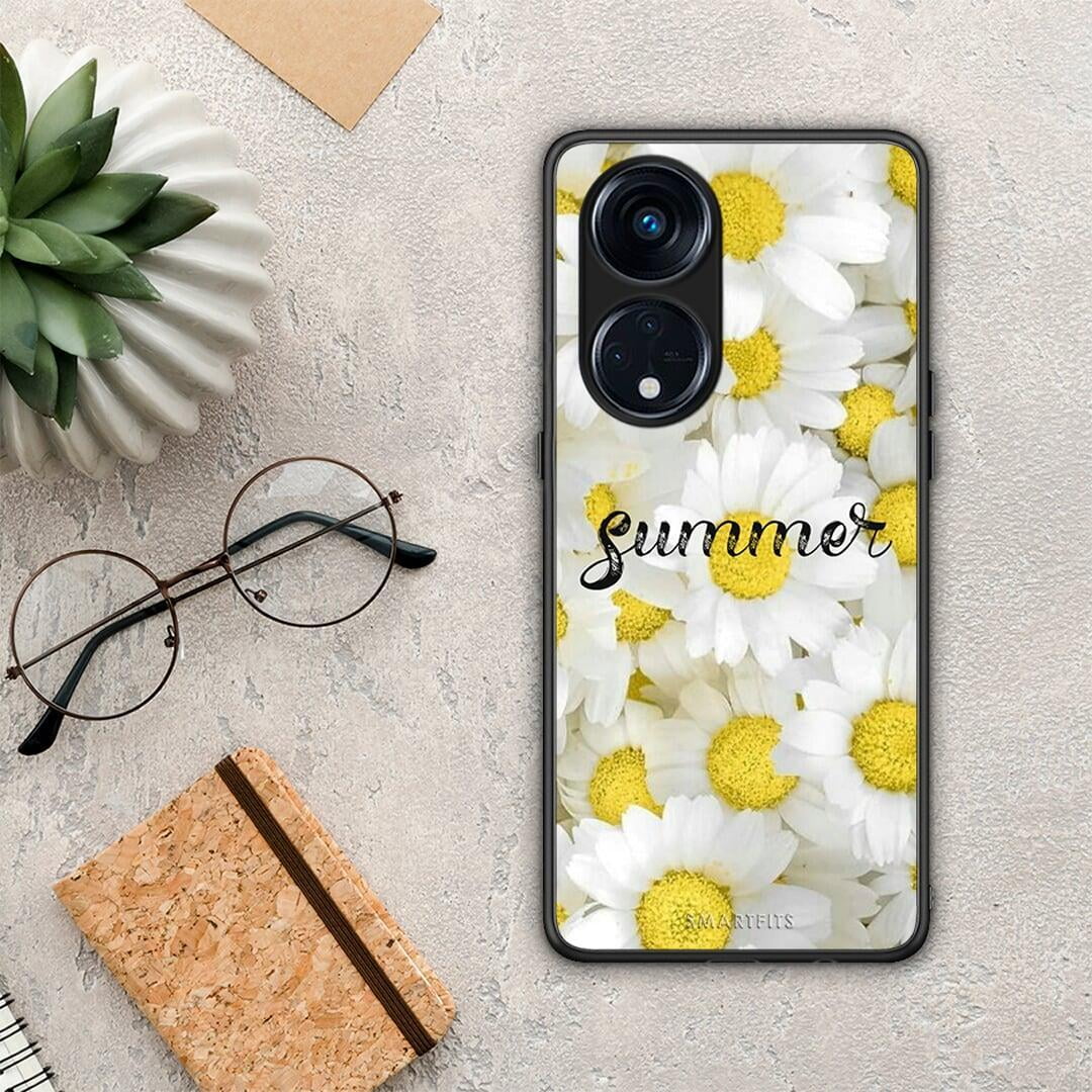 Θήκη Oppo A98 Summer Daisies από τη Smartfits με σχέδιο στο πίσω μέρος και μαύρο περίβλημα | Oppo A98 Summer Daisies Case with Colorful Back and Black Bezels