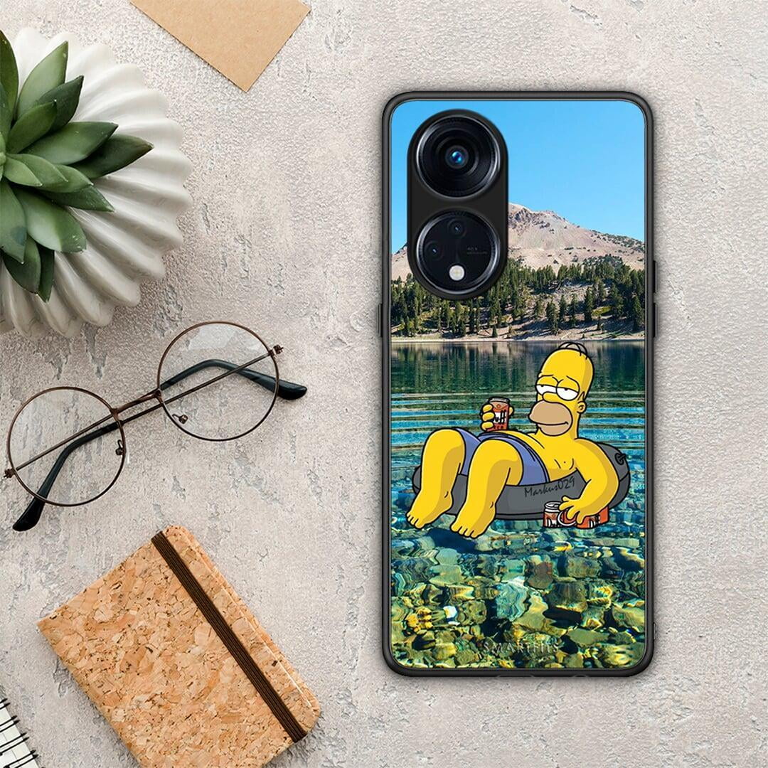 Θήκη Oppo A98 Summer Happiness από τη Smartfits με σχέδιο στο πίσω μέρος και μαύρο περίβλημα | Oppo A98 Summer Happiness Case with Colorful Back and Black Bezels