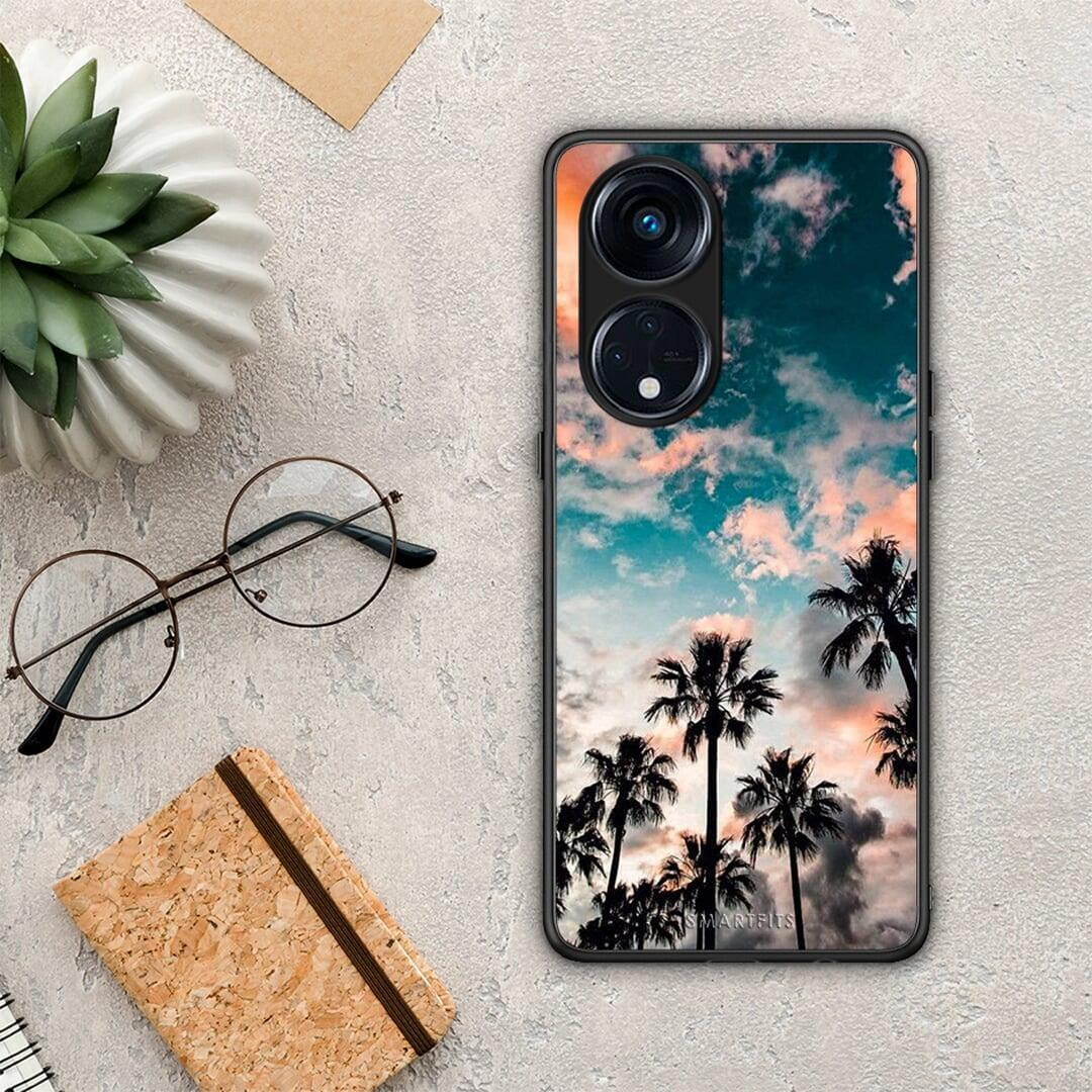 Θήκη Oppo A98 Summer Sky από τη Smartfits με σχέδιο στο πίσω μέρος και μαύρο περίβλημα | Oppo A98 Summer Sky Case with Colorful Back and Black Bezels