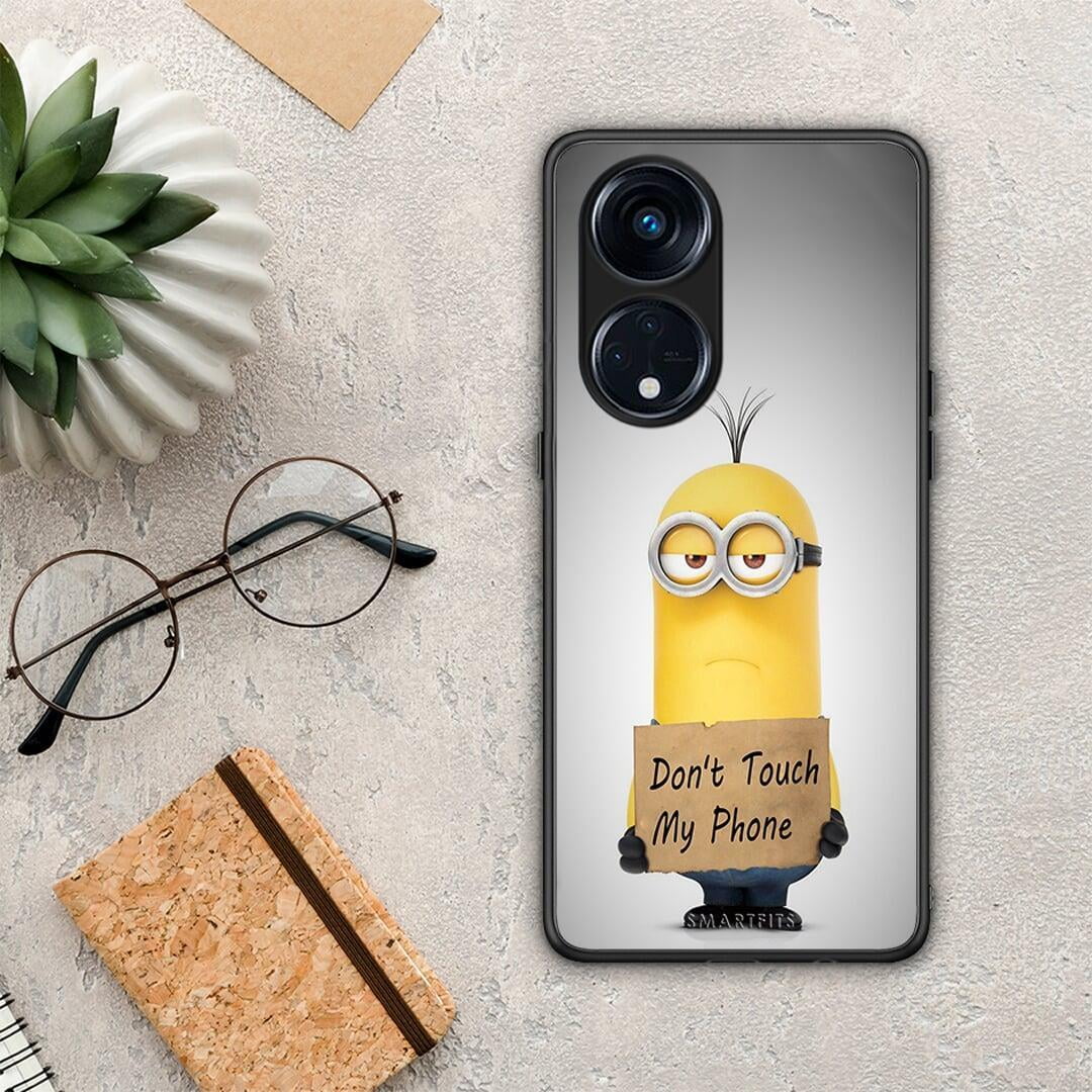 Θήκη Oppo A98 Text Minion από τη Smartfits με σχέδιο στο πίσω μέρος και μαύρο περίβλημα | Oppo A98 Text Minion Case with Colorful Back and Black Bezels