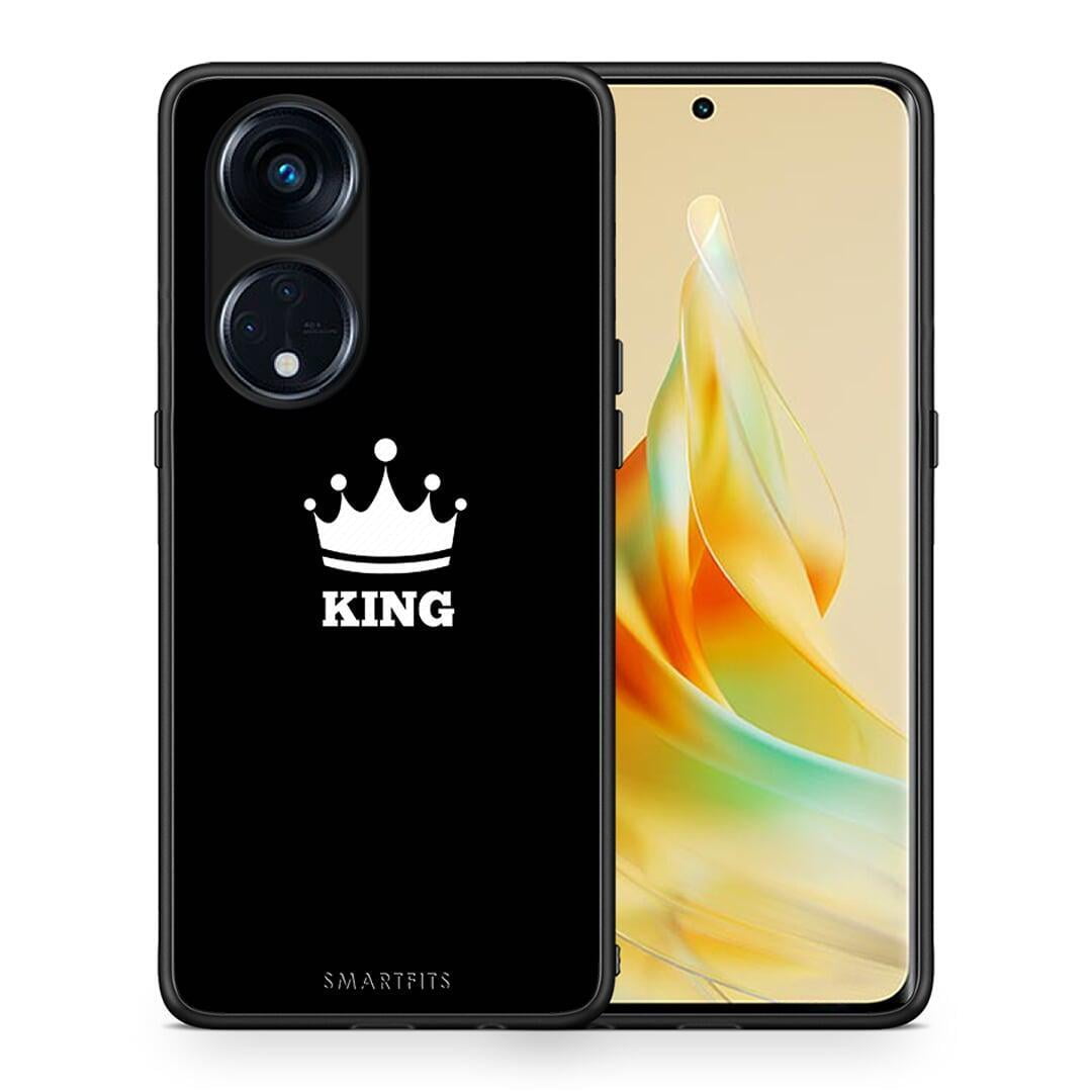 Θήκη Oppo A98 Valentine King από τη Smartfits με σχέδιο στο πίσω μέρος και μαύρο περίβλημα | Oppo A98 Valentine King Case with Colorful Back and Black Bezels