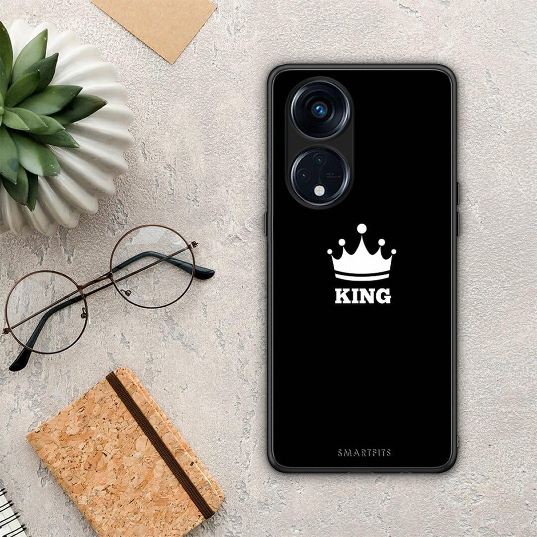 Θήκη Oppo A98 Valentine King από τη Smartfits με σχέδιο στο πίσω μέρος και μαύρο περίβλημα | Oppo A98 Valentine King Case with Colorful Back and Black Bezels