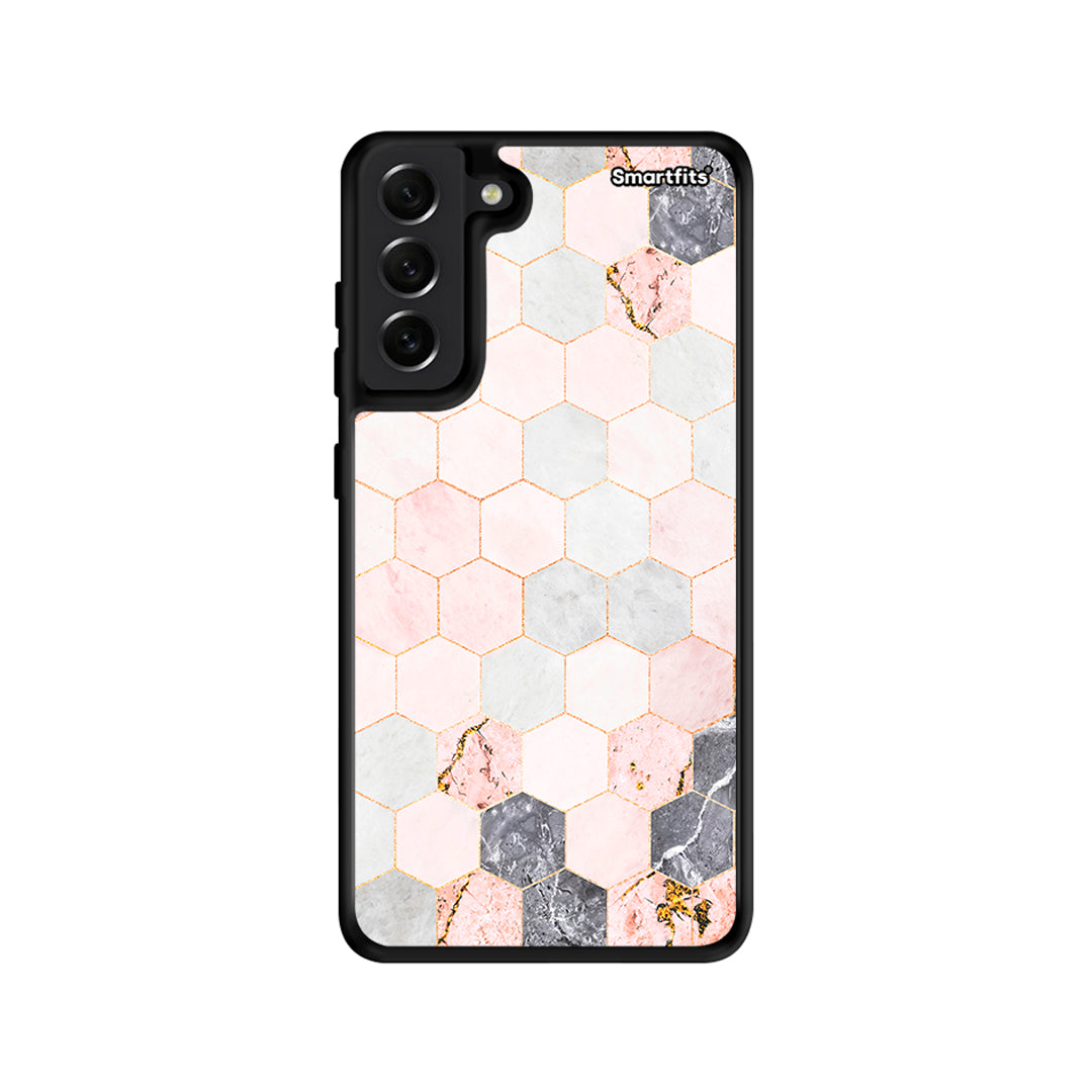Marble Hexagon Pink - Samsung Galaxy S21 FE case