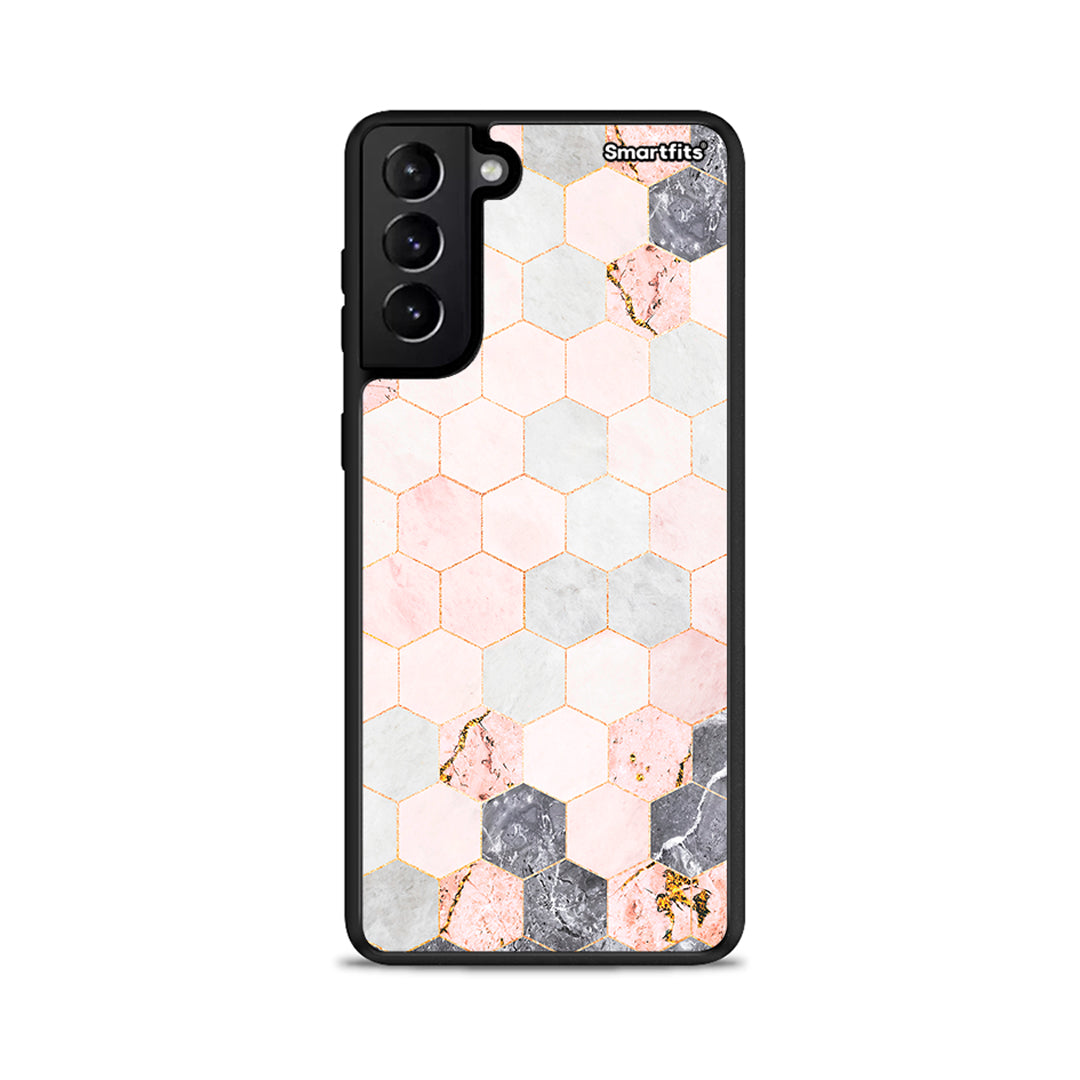 Marble Hexagon Pink - Samsung Galaxy S21+ case