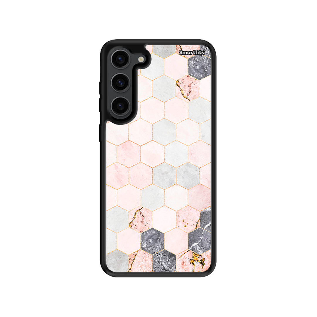 Marble Hexagon Pink - Samsung Galaxy S23 Plus Case