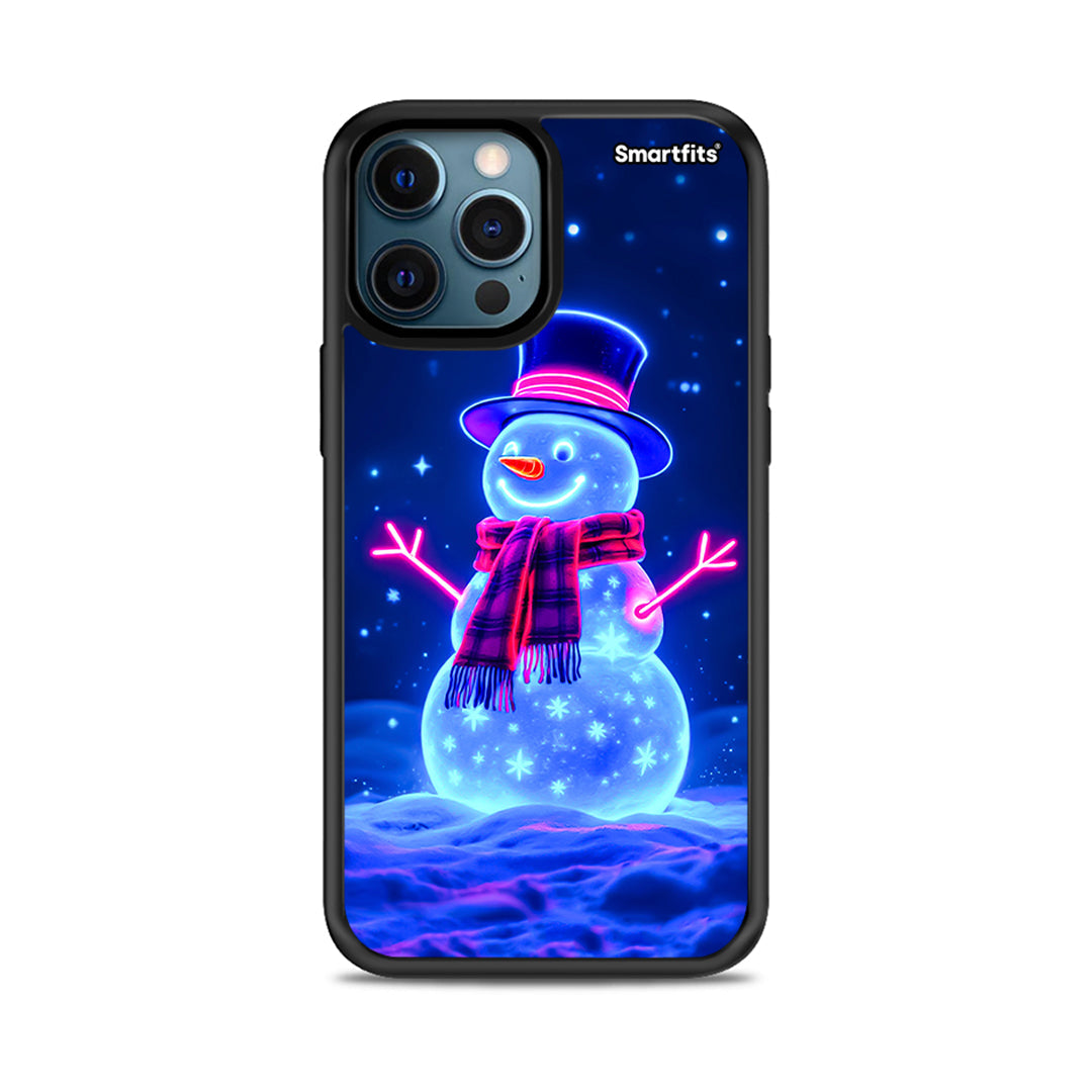 Christmas Neon Snowman - iPhone 12 θήκη