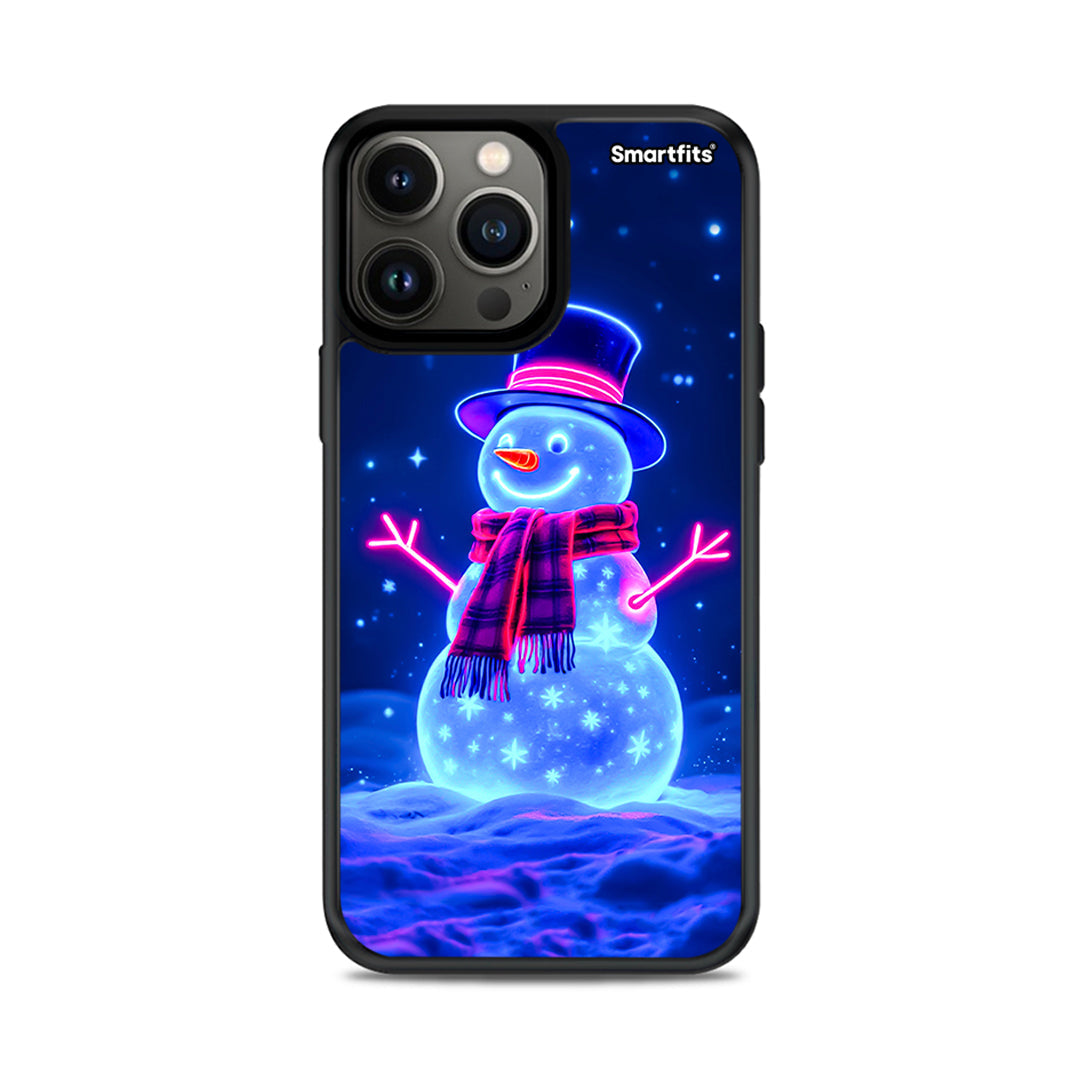 Christmas Neon Snowman - iPhone 13 Pro Max θήκη