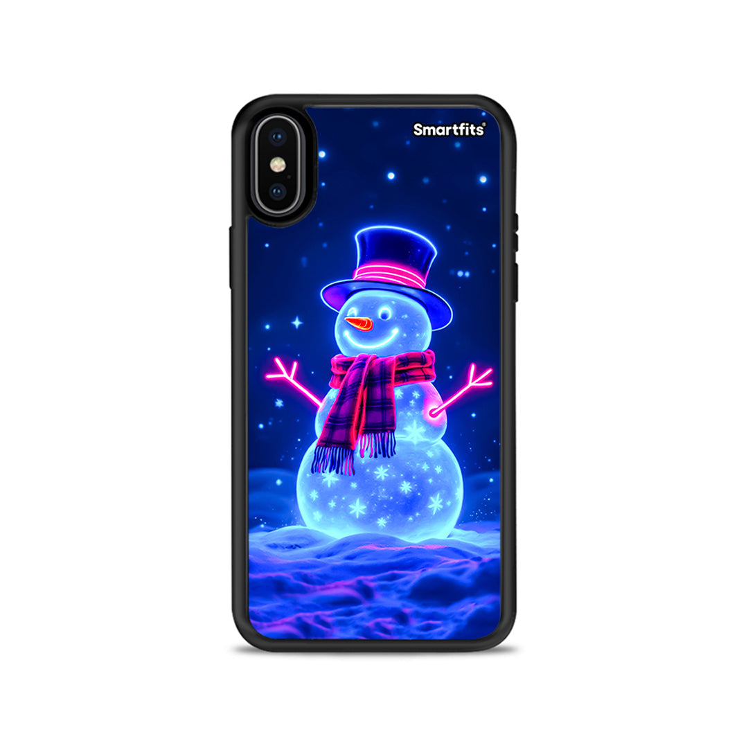 Christmas Neon Snowman - iPhone X / Xs θήκη