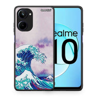 Thumbnail for Θήκη Realme 10 Blue Waves από τη Smartfits με σχέδιο στο πίσω μέρος και μαύρο περίβλημα | Realme 10 Blue Waves Case with Colorful Back and Black Bezels