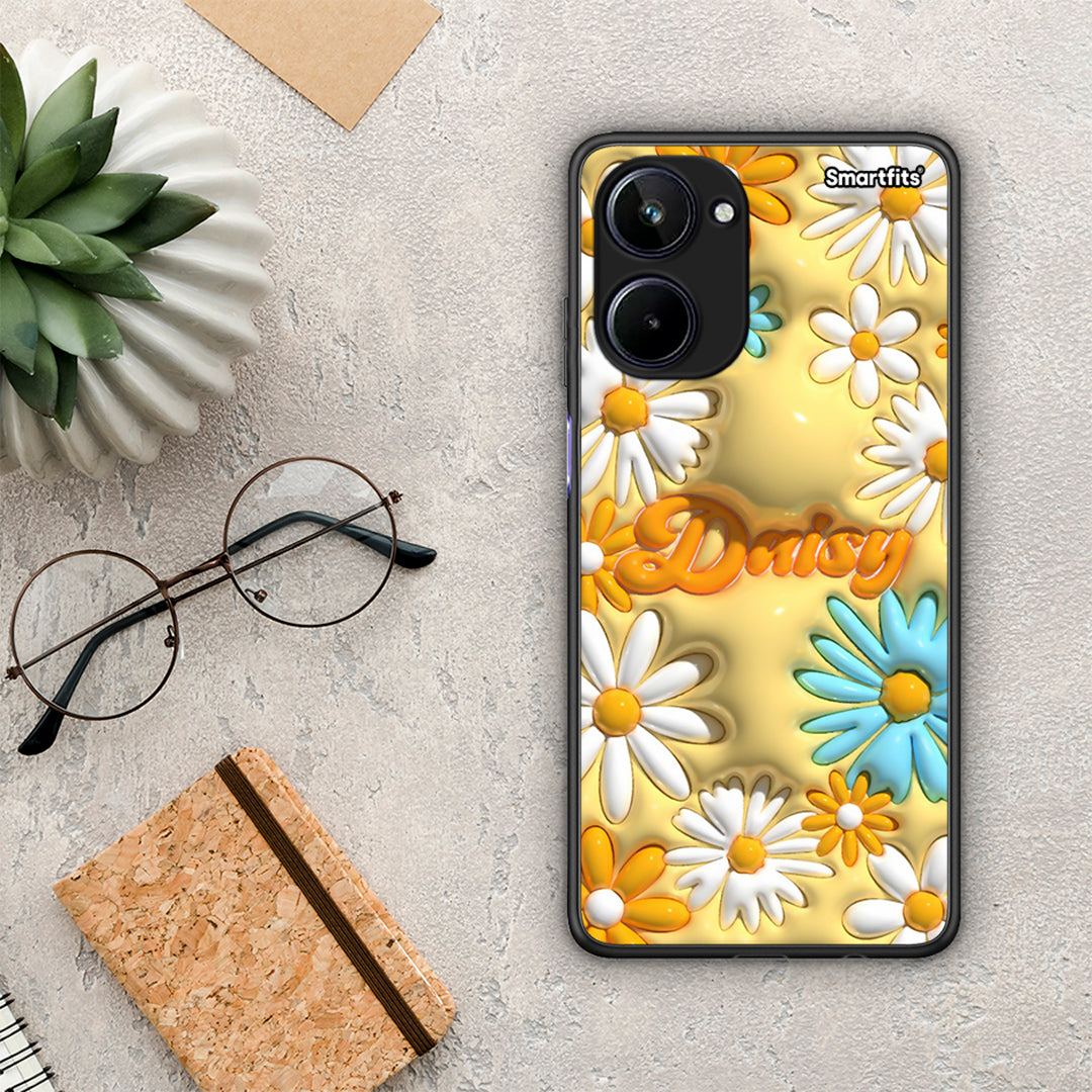 Θήκη Realme 10 Bubble Daisies από τη Smartfits με σχέδιο στο πίσω μέρος και μαύρο περίβλημα | Realme 10 Bubble Daisies Case with Colorful Back and Black Bezels