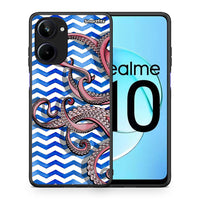 Thumbnail for Θήκη Realme 10 Chevron Devilfish από τη Smartfits με σχέδιο στο πίσω μέρος και μαύρο περίβλημα | Realme 10 Chevron Devilfish Case with Colorful Back and Black Bezels