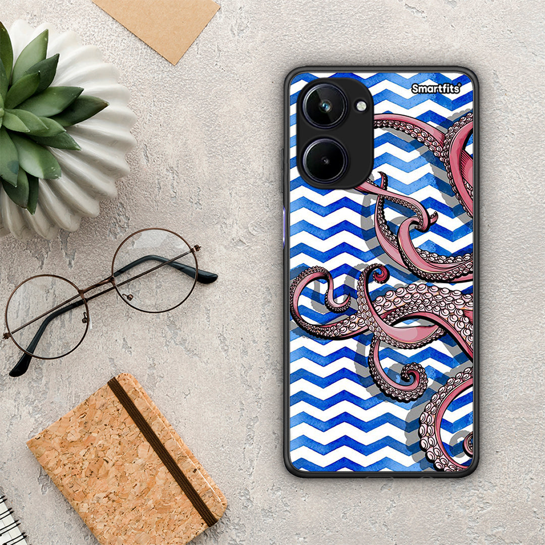 Θήκη Realme 10 Chevron Devilfish από τη Smartfits με σχέδιο στο πίσω μέρος και μαύρο περίβλημα | Realme 10 Chevron Devilfish Case with Colorful Back and Black Bezels