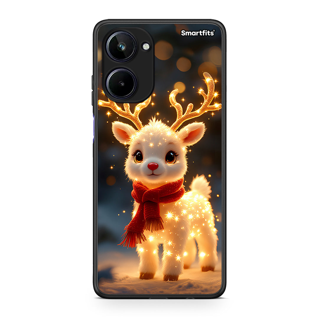 Θήκη Realme 10 Christmas Cutie από τη Smartfits με σχέδιο στο πίσω μέρος και μαύρο περίβλημα | Realme 10 Christmas Cutie Case with Colorful Back and Black Bezels