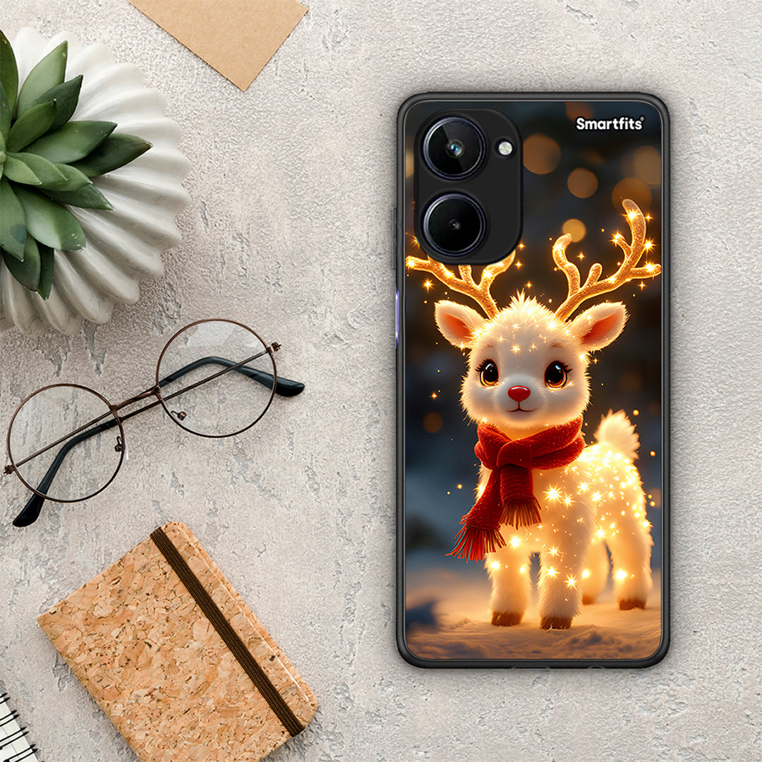 Θήκη Realme 10 Christmas Cutie από τη Smartfits με σχέδιο στο πίσω μέρος και μαύρο περίβλημα | Realme 10 Christmas Cutie Case with Colorful Back and Black Bezels