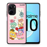 Thumbnail for Θήκη Realme 10 Cute Companion από τη Smartfits με σχέδιο στο πίσω μέρος και μαύρο περίβλημα | Realme 10 Cute Companion Case with Colorful Back and Black Bezels